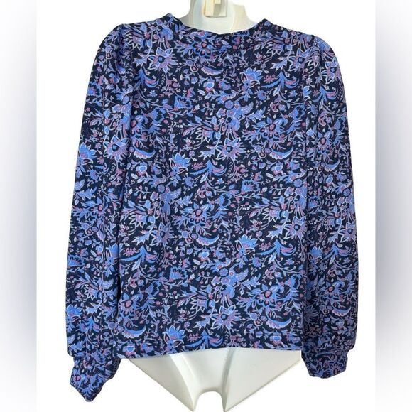 NWT Maison d’Amelie Floral Puff Sleeve Lightweight Sweater - Picture 3 of 7